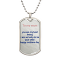 Engraved dog tag necklace