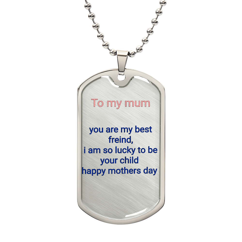 Engraved dog tag necklace