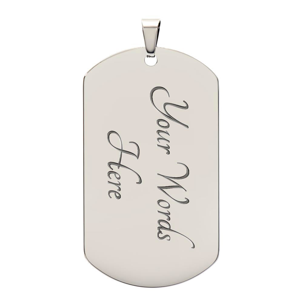 Engraved dog tag necklace