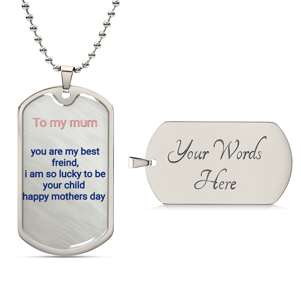 Engraved dog tag necklace