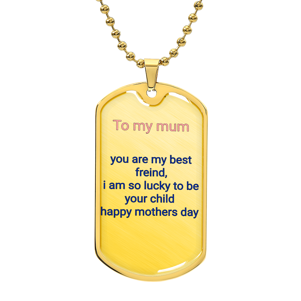 Engraved dog tag necklace