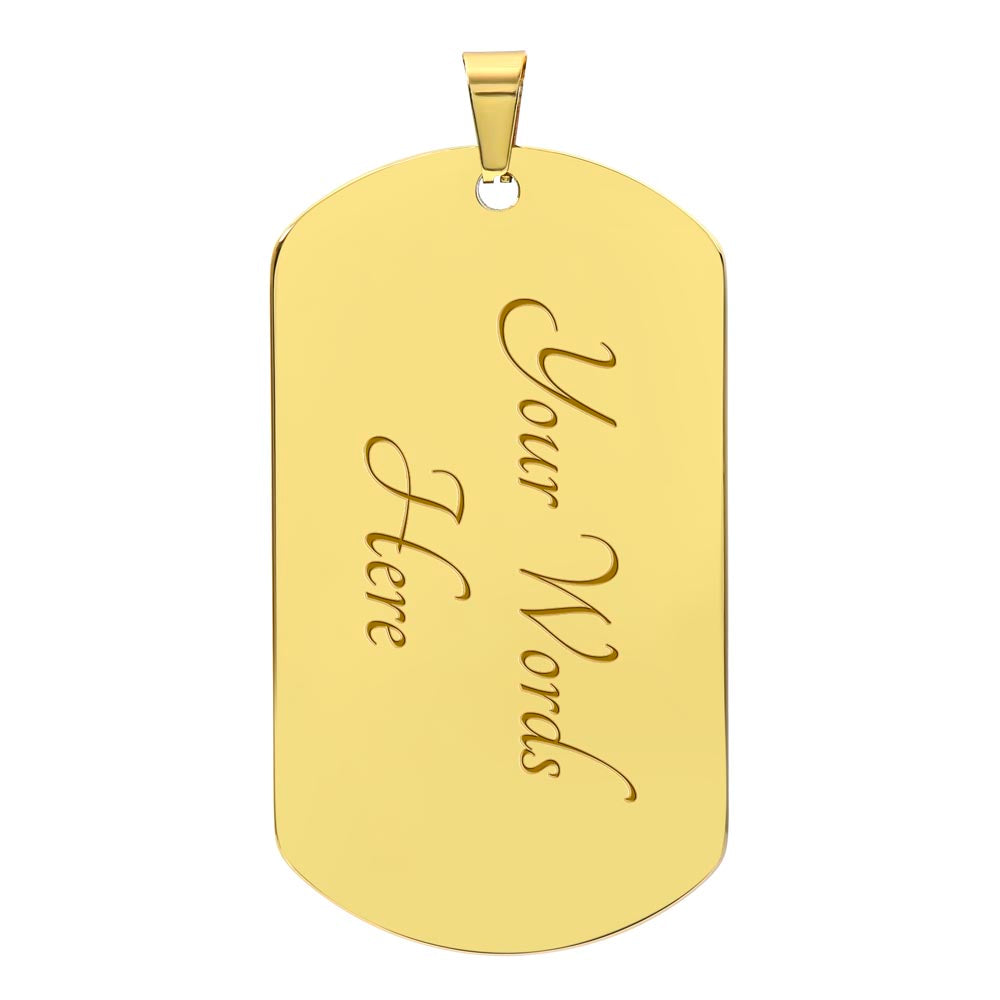 Engraved dog tag necklace