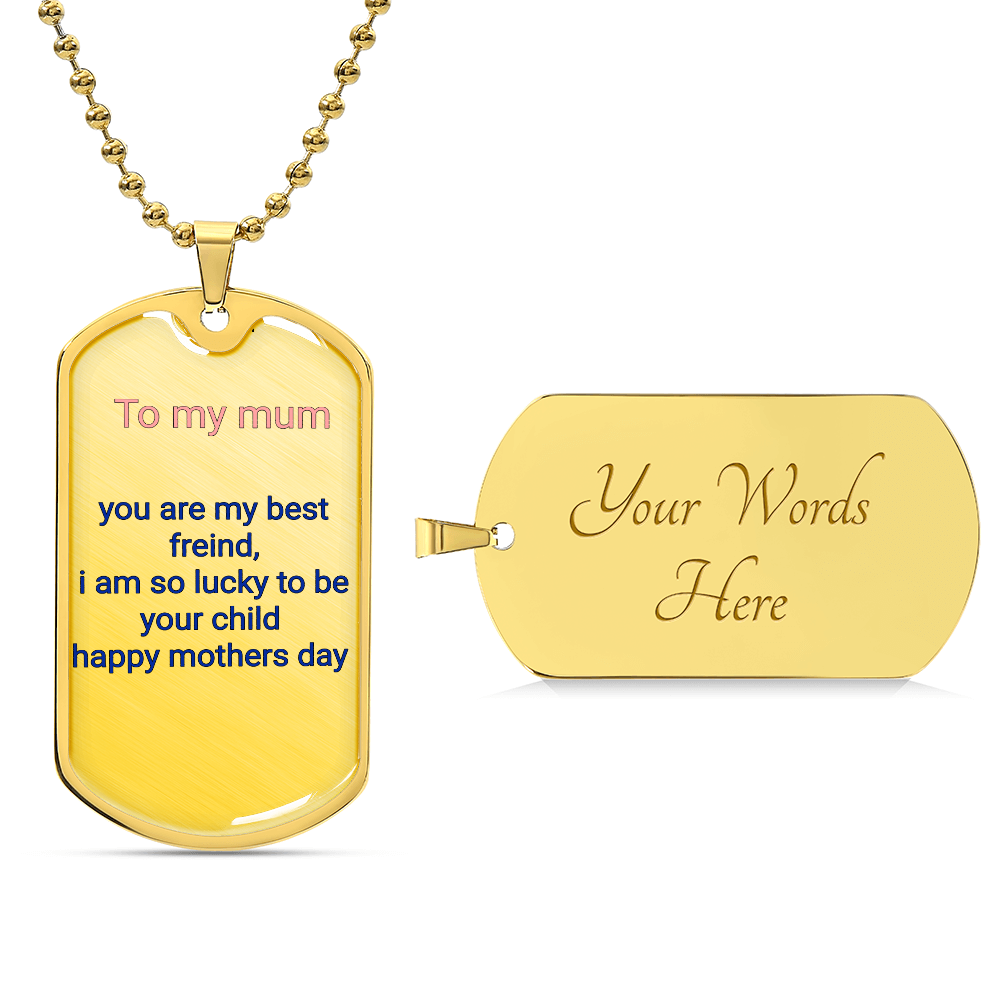 Engraved dog tag necklace
