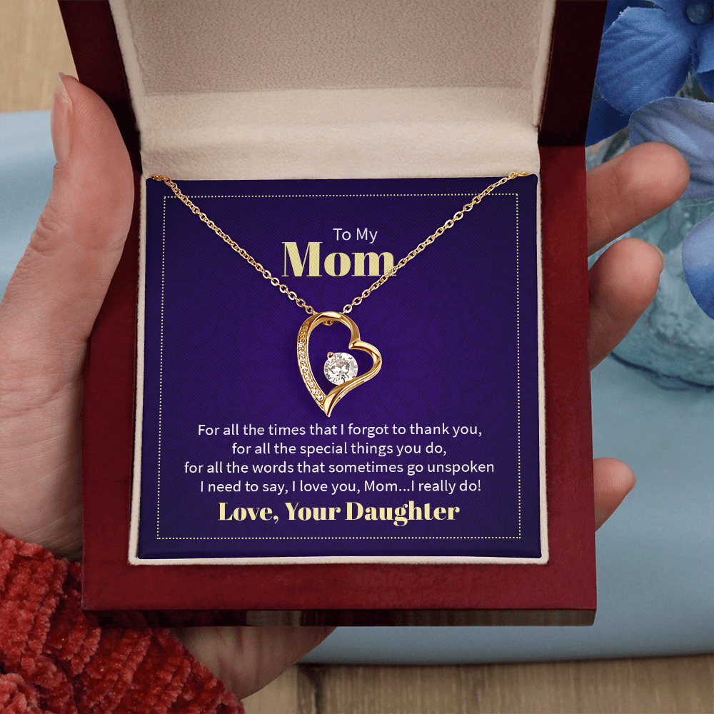 forever love heart necklace - sentimental gift for her
