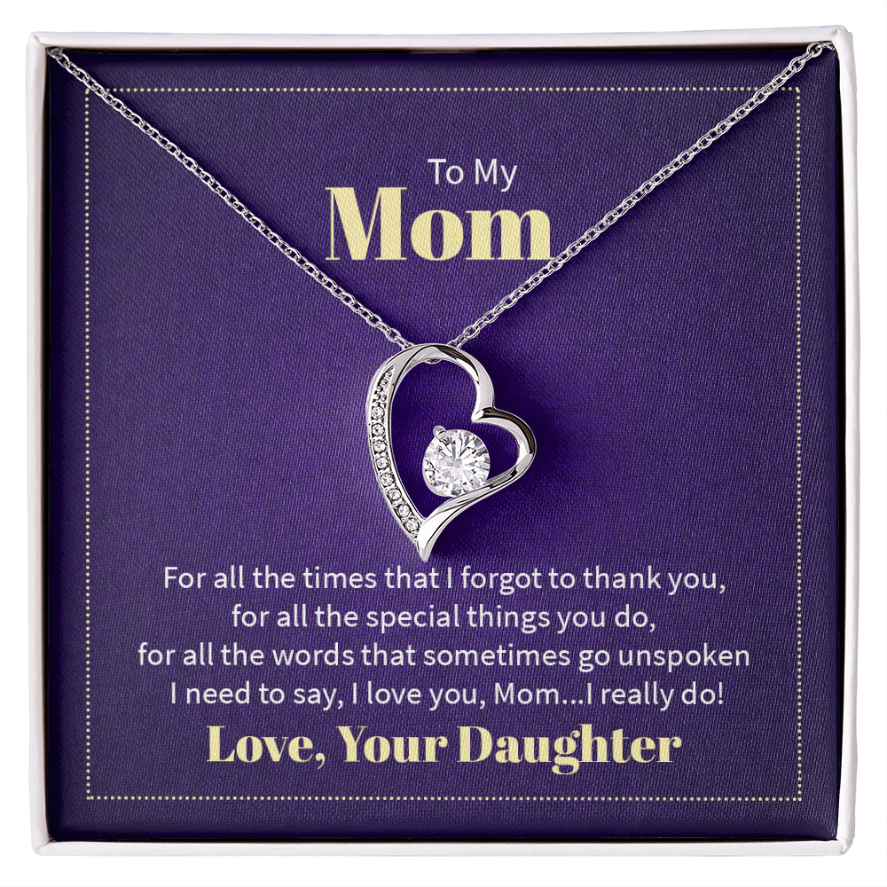 forever love heart necklace - sentimental gift for her