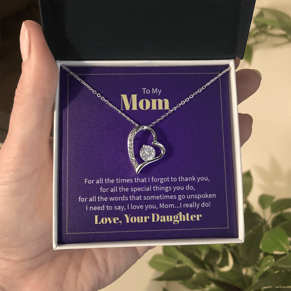 forever love heart necklace - sentimental gift for her