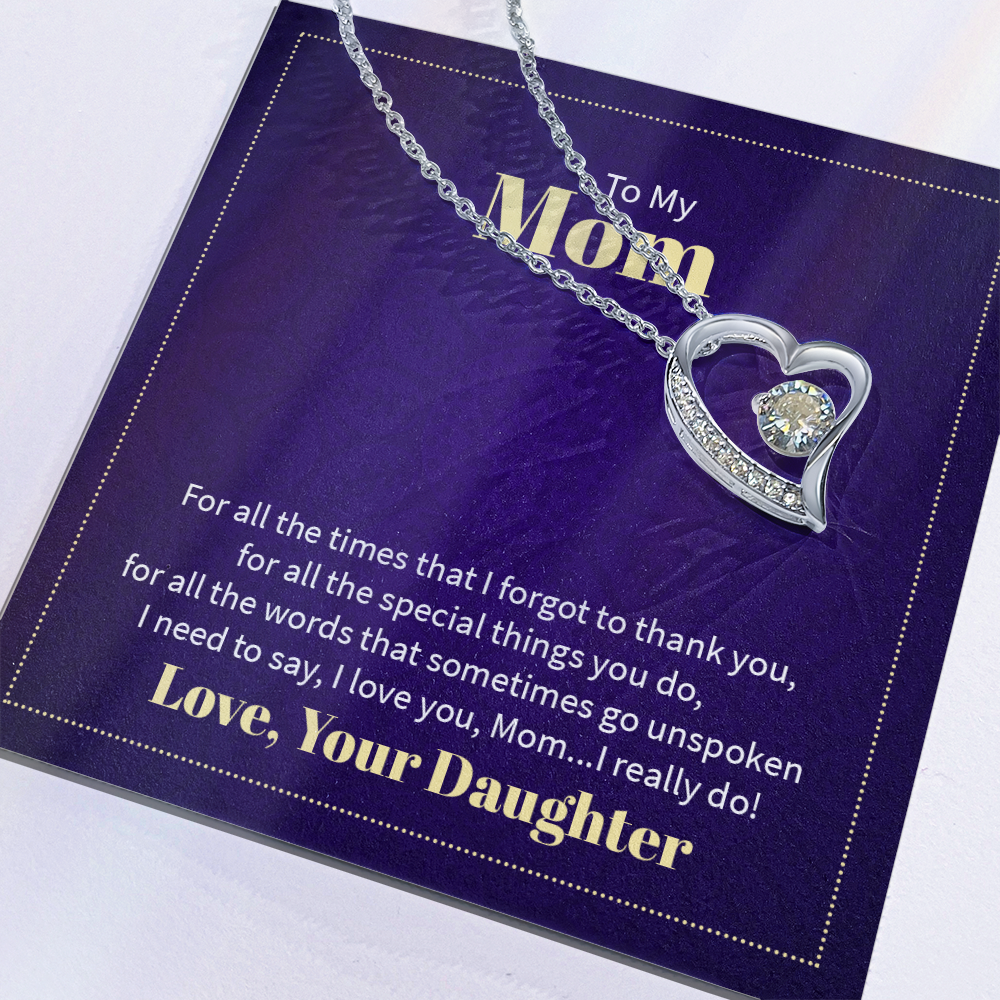 forever love heart necklace - sentimental gift for her