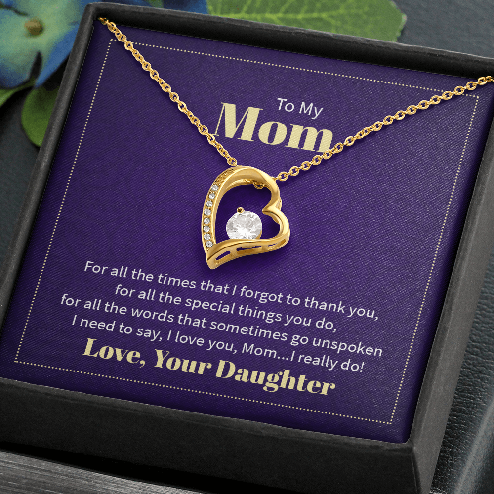 forever love heart necklace - sentimental gift for her