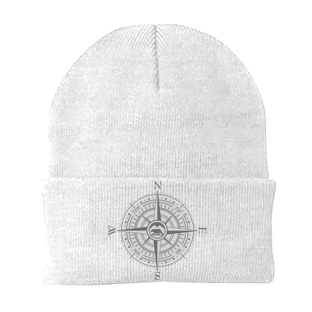 Compass Camping Embroidered Beanie